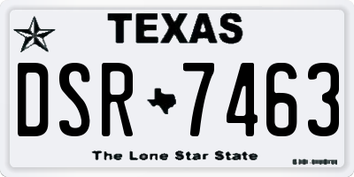 TX license plate DSR7463