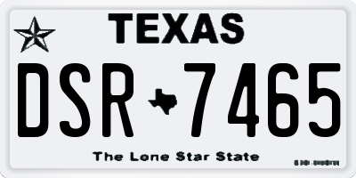 TX license plate DSR7465