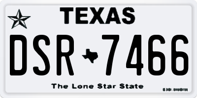 TX license plate DSR7466