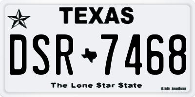 TX license plate DSR7468