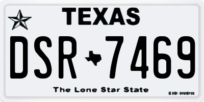 TX license plate DSR7469