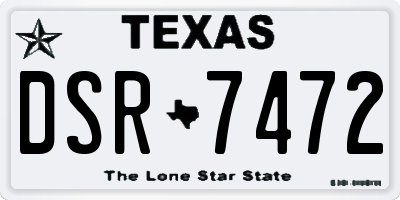 TX license plate DSR7472