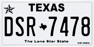 TX license plate DSR7478