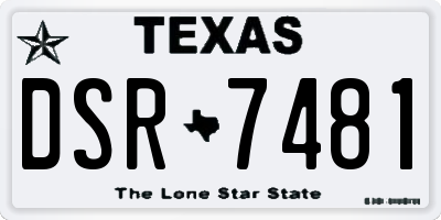 TX license plate DSR7481