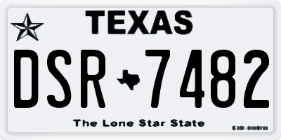TX license plate DSR7482