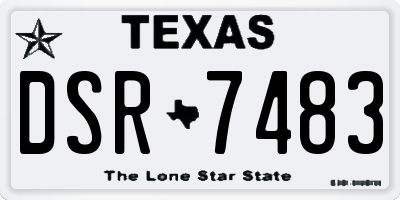 TX license plate DSR7483