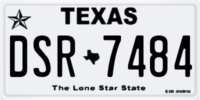 TX license plate DSR7484