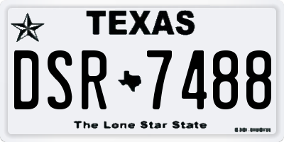 TX license plate DSR7488