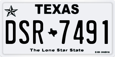 TX license plate DSR7491