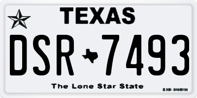 TX license plate DSR7493