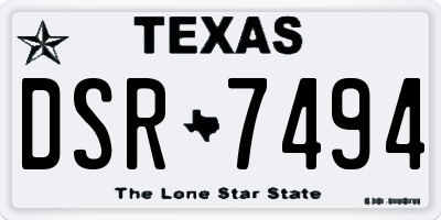 TX license plate DSR7494