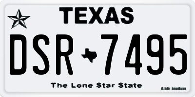 TX license plate DSR7495