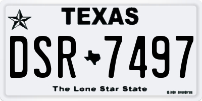 TX license plate DSR7497