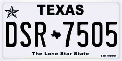 TX license plate DSR7505