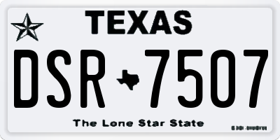 TX license plate DSR7507