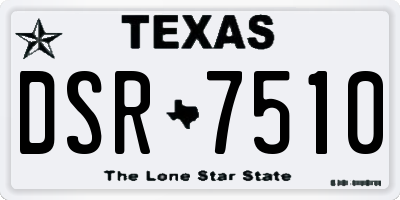 TX license plate DSR7510