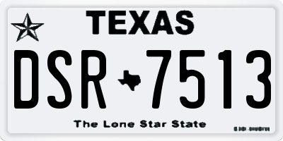 TX license plate DSR7513
