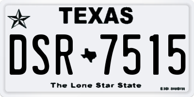 TX license plate DSR7515