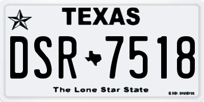 TX license plate DSR7518