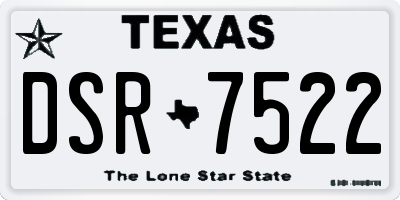 TX license plate DSR7522