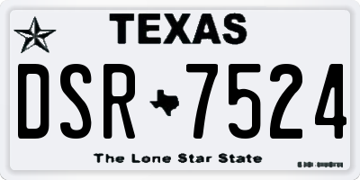 TX license plate DSR7524