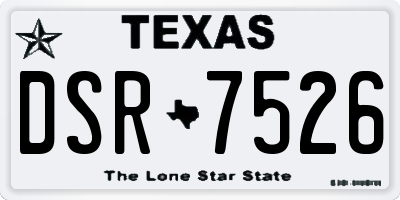 TX license plate DSR7526