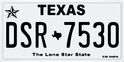 TX license plate DSR7530