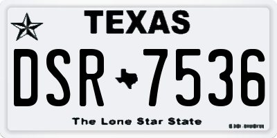 TX license plate DSR7536