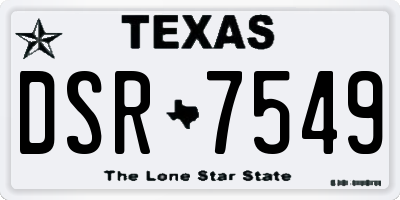 TX license plate DSR7549