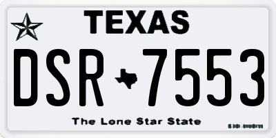 TX license plate DSR7553