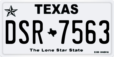 TX license plate DSR7563