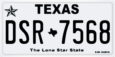 TX license plate DSR7568