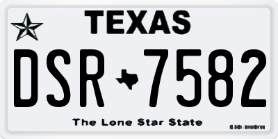 TX license plate DSR7582
