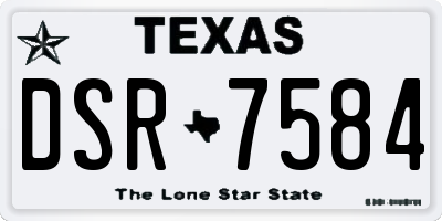 TX license plate DSR7584