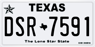 TX license plate DSR7591