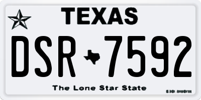 TX license plate DSR7592