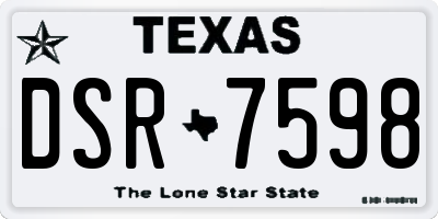 TX license plate DSR7598