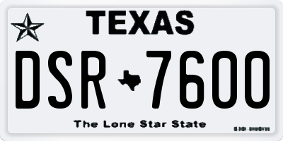 TX license plate DSR7600