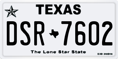 TX license plate DSR7602