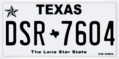 TX license plate DSR7604