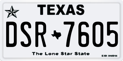 TX license plate DSR7605