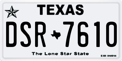 TX license plate DSR7610