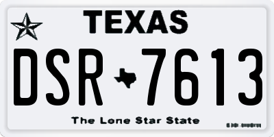 TX license plate DSR7613
