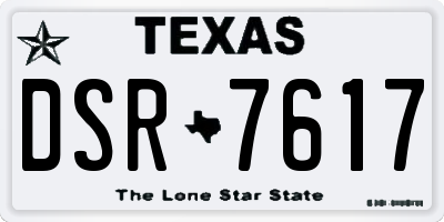 TX license plate DSR7617