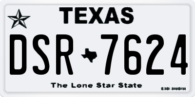TX license plate DSR7624