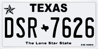 TX license plate DSR7626