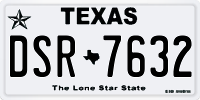 TX license plate DSR7632