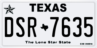 TX license plate DSR7635