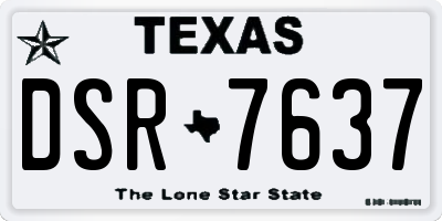 TX license plate DSR7637