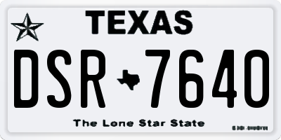 TX license plate DSR7640